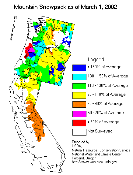 Snowpack Map - Click to open NRCS web-site map folders - select by year, then view maps by month